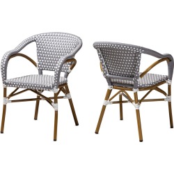 Design Studios Set of 2 Eliane Indoor & Outdoor Bistro Dining Chairs