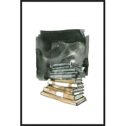 Books, Decorative Framed Hand Embellished Canvas