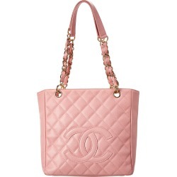 Chanel Pink Quilted Caviar Leather Petite Shopping Tote
