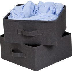 Honey-Can-Do 2-Pack Storage Drawers Grey Canvas