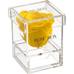 Rose Box NYC Single Bright Yellow Rose Jewelry Box