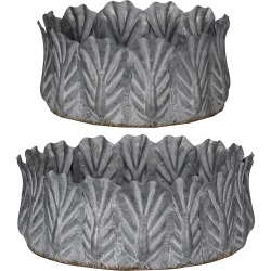 A&B Home Set of 2 Acoma Galvanized Metal Bowls