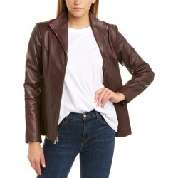 Cole Haan Wing Collar Leather Jacket