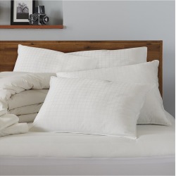 Exquisite Set of 4 Soft Gel Filled Dobby Windowpane Shell Stomach Sleeper Pillow
