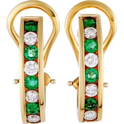 Tiffany & Co. 18K 0.98 ct. tw. Diamond & Emerald Earrings