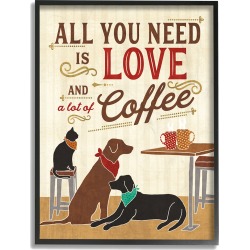 Stupell All You Need is Love and Coffee Cats Dogs found on Bargain Bro from Gilt City for USD $30.39