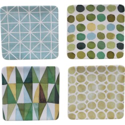 Certified International Set of 4 Patterns 6in Canape Plates