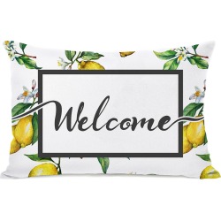 One Bella Casa Welcome Lemon Outdoor Pillow