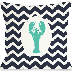 One Bella Casa "Chevron Lobster" Decorative Pillow