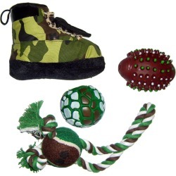 Pet Life 4 Piece Camouflage Pet Toy Set