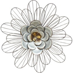 Stratton Home Decor Galvanized Daisy Wall Decor
