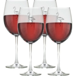 Carved Solutions Flamingo 19oz Tulip Wine Stemware Set of 4