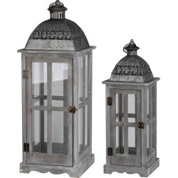 A&B Home Set of 2 Urban Scape Lantern
