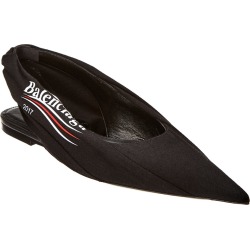 Balenciaga Knife Logo-Print Slingback Flat