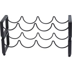 Old Dutch Set of Two 4 Bottle Matte Black Stackable Wine Rack