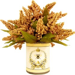 Creative Displays Gold Wheat in French Bee Vase