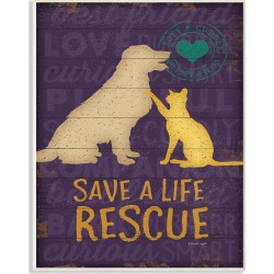 Stupell Save A Life Rescue Dog And Cat Silhouette by Jennifer Pugh found on Bargain Bro from Gilt City for USD $20.51