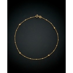14K Italian Gold Beaded Station Anklet