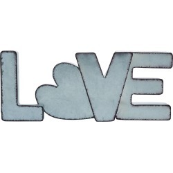 Transpac Metal Silver Valentines Day Love Word Block Decor