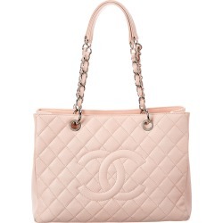 Chanel Pink Quilted Caviar Leather Grand Shopping Tote