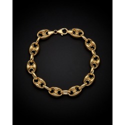 14K Italian Gold Puffed Mariner Bracelet