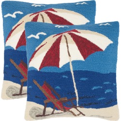 Safavieh Set of 2 Beach Lounge Indoor/Outdoor Pillows