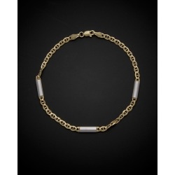 14K Italian Gold Two-Tone Mariner Link Station Bracelet