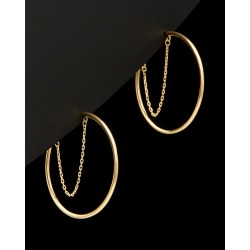 14K Italian Gold Chain Open Hoops