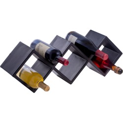 Bey-Berk Black Leather Wine Rack