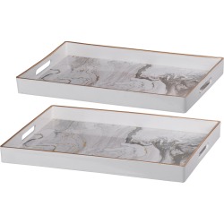 A&B Home Set of 2 Effra Rectangular Trays
