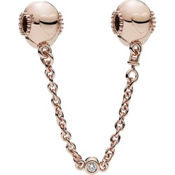 PANDORA Rose CZ Embossed Hearts Safety Chain