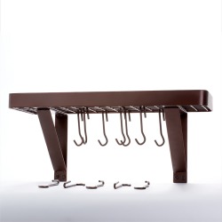 Old Dutch Oiled Bronze Wall Mount Bookshelf Pot Rack