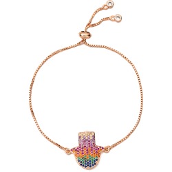 Eye Candy LA Avery 18K Rose Gold Plated CZ Crystal Adjustable B