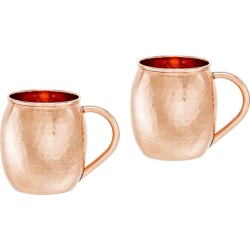 Old Dutch Set of 2 Solid Copper Hammered Moscow Mule Mugs