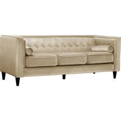 Verlaine Taylor Beige Velvet Sofa
