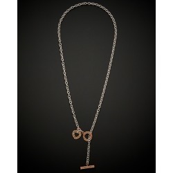 14K Italian Gold Two Tone Circle Of Love Necklace