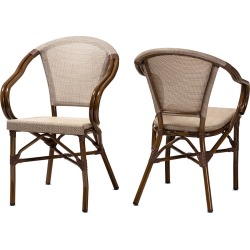 Design Studios Set of 2 Artus Indoor & Outdoor Stackable Bistro Dining Chairs