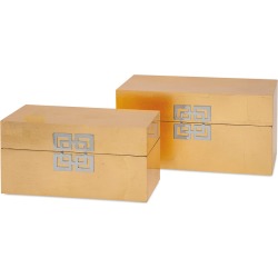IMAX Set of 2 Danes Gold Leaf Boxes