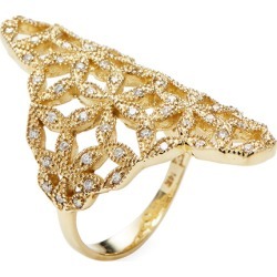 Mizuki 14K Diamond Woven Petal Ring