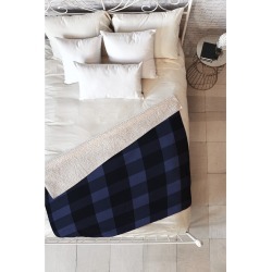 Deny Designs Allyson Johnson Woodsy Blue Plaid Fleece Throw Blanket