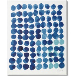 Stupell Industries Blue Polka Dot Pattern Circle Shape Grid Watercolor Stretched Canvas Wall Art by Sue Schlabach found on Bargain Bro from Ruelala for USD $22.79