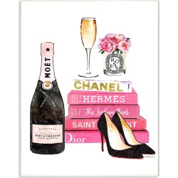 Stupell Glam Pink Fashion Book Champagne Hells and Flowers found on Bargain Bro Philippines from Gilt for $25.99