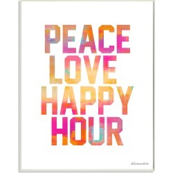 Stupell Peace, Love, Happy Hour' Glam Wall Plaque Art by lulusimonSTUDIO