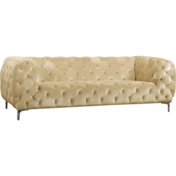 Verlaine Mercer Beige Velvet Sofa