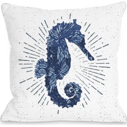 One Bella Casa Seahorse Bursts Outdoor Pillow