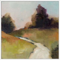 Running Stream, Decorative Framed Hand Embellished Canvas