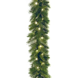 National Tree Company 9ft Winchester Pine Garland with Clear Lights