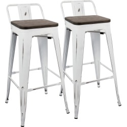 Lumisource Set of 2 Oregon Low Back Barstools