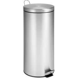 Honey-Can-Do 30L Round Stainless Steel Trash Can
