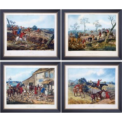 A&B Home 19th Century Hunting Engravings Painting